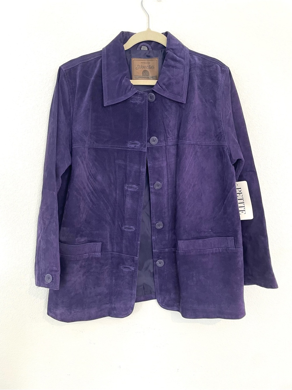 Vintage-Inspired St. John's Bay Purple Suede Jacket - Petite